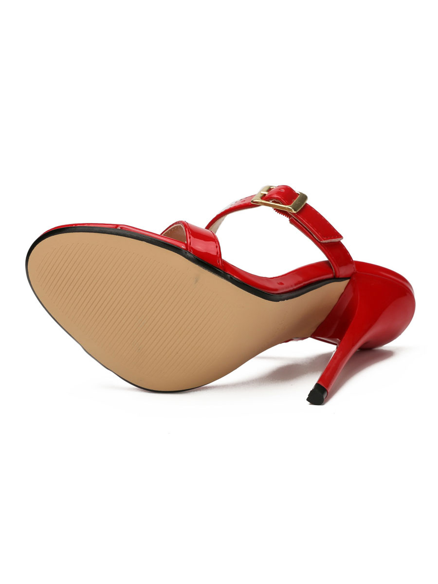 Chaussures Chaussures femme | Mules femme sandales femme rouge talon haut - VE75047