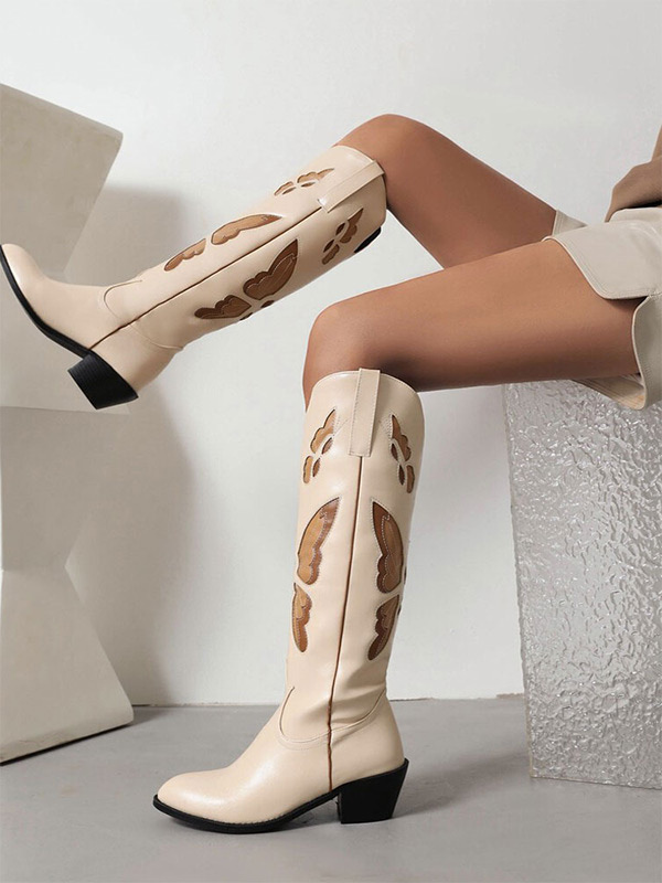Donna Scarpe da Stivali da Stivali al ginocchio Stivali western con tacco cubanoEtro in Pelle di colore Nero 