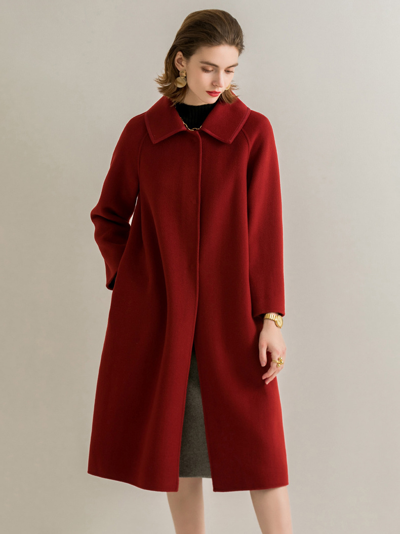 kew 159 Abrigo de lana rojo look casual Moda Abrigos Abrigos de lana 