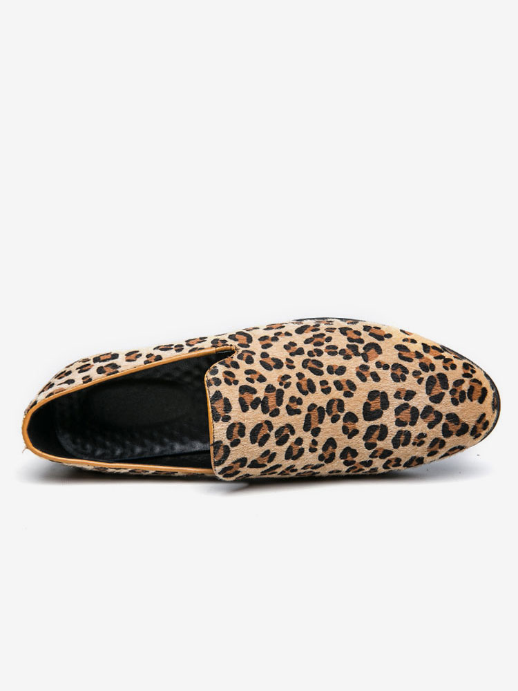 Barter Ambassador consultant Men's Leopard Print Slip On Loafers - Milanoo.com