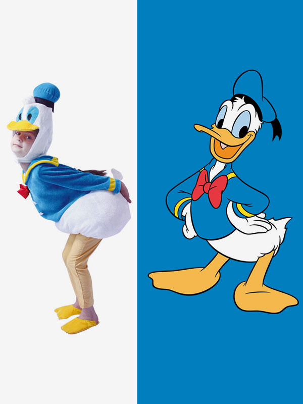 Disney Cartoon Donald Duck Kid Cosplay Costumes 