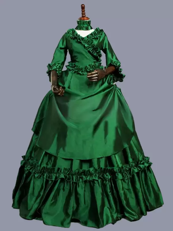 green masquerade dress Stunning Green A-line Flower Prom Dress Masquerade Dress Y4810 –  Simplepromdress main image 1