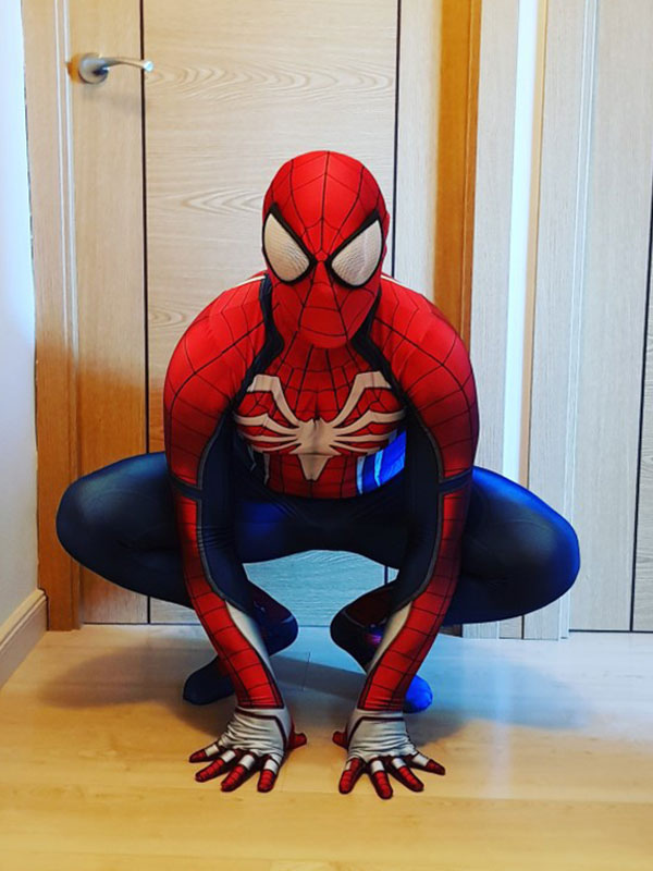 PS4 スパイダーマン　スーツ　コスプレ　フェイスシェルメンズ168-178cmお顔が一番大事です