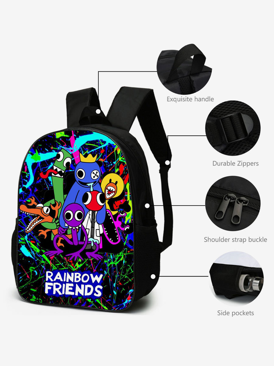 Roblox Rainbow Friends Black Anime Backpacks Poly/Cotton Blend Polyester  Anime Bag Anime Merchandise 