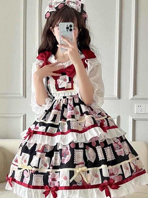 甘いロリータ ドレス ポリエステル ノースリーブ 甘いジャンパー 甘いロリータ ドレス ポリエステル ノースリーブ 甘いジャンパー