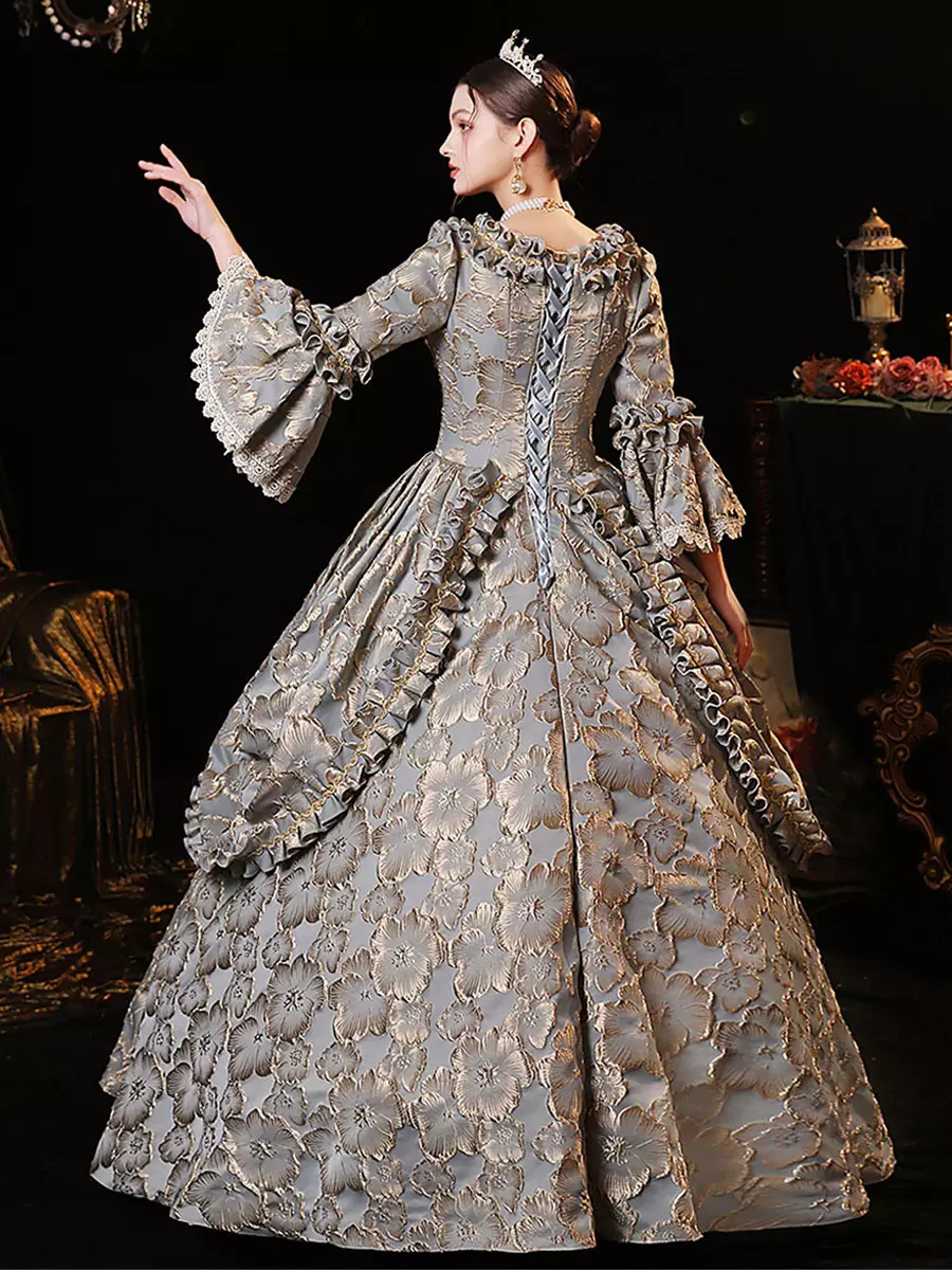 Robe Femme Lolita Fairy Princesse - Maille Superposée, Manches Bouffantes - Pour Fête, Bal, Soirée - Vert