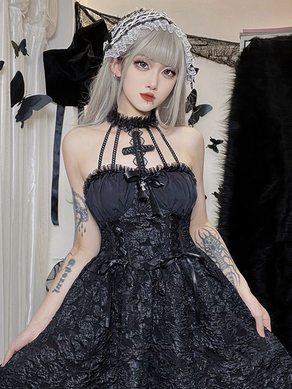 かじまりL’Or ロル／Jacquard Black Dress