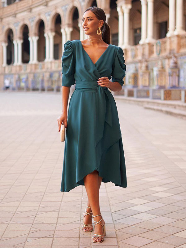 green semi formal dress