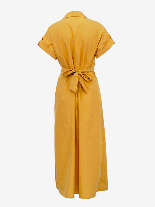 Green Shirt Midi Dress