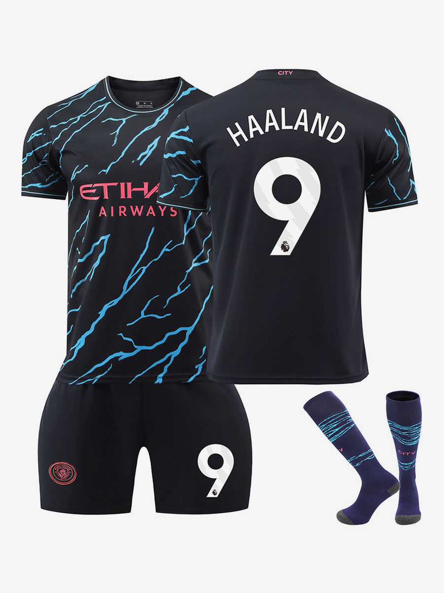 Kit Manchester City Domicile 22/23 - Enfant avec flocage Haaland 9