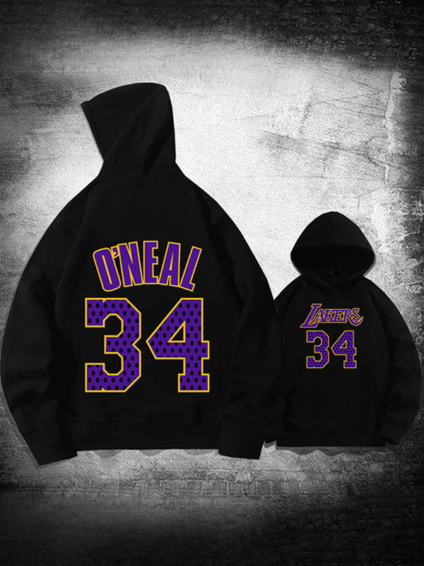 Lakers Hoodie No. 34 ONEAL Long Sleeves 