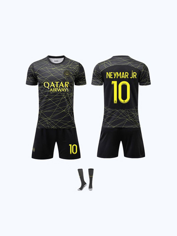 Cosplayshow PSG Number 10 Neymar Jr Men's Jersey 3 Pieces Short Sleeves Blue for Adults and Kids 2023