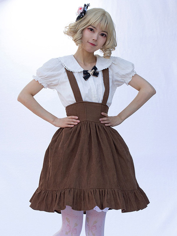 Jupe Style Pastoral Lolita SK Cardcaptor Sakura Imprimé Fleurie Volants