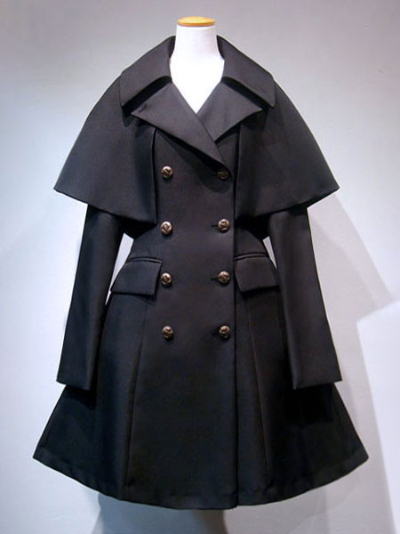 Gothic Lolita Overcoat Double Breasted Poncho Design Button Black ...