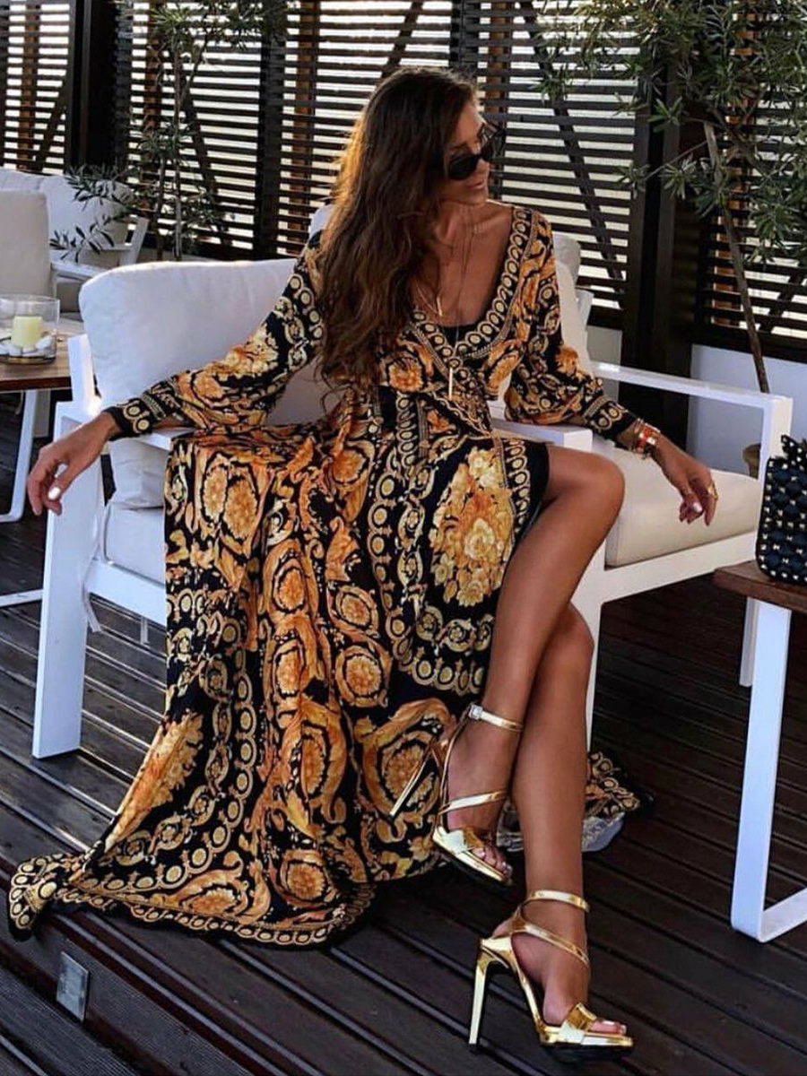 robe longue;robe femme;robe fleurie;robe chic;robe de plage;bon prix robe;robe ete;robe maxi