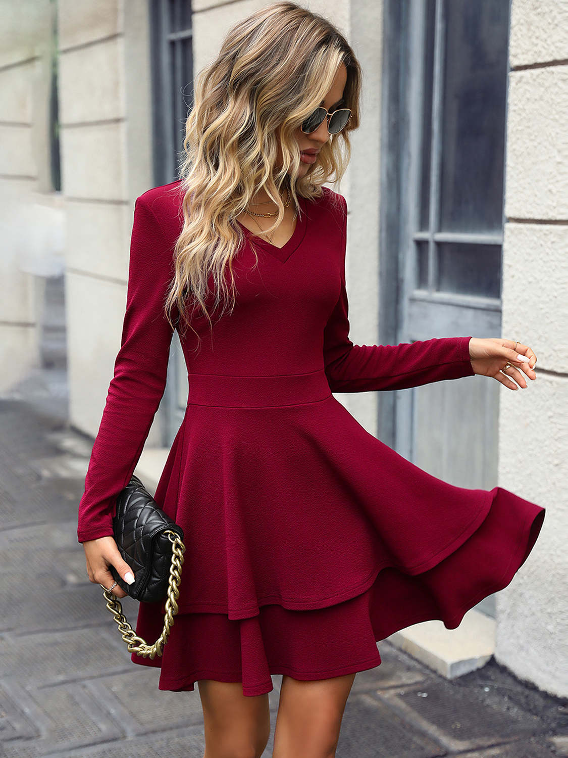long sleeve short dresses