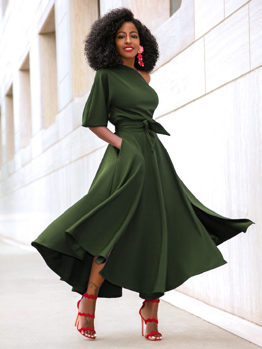 green semi formal dress