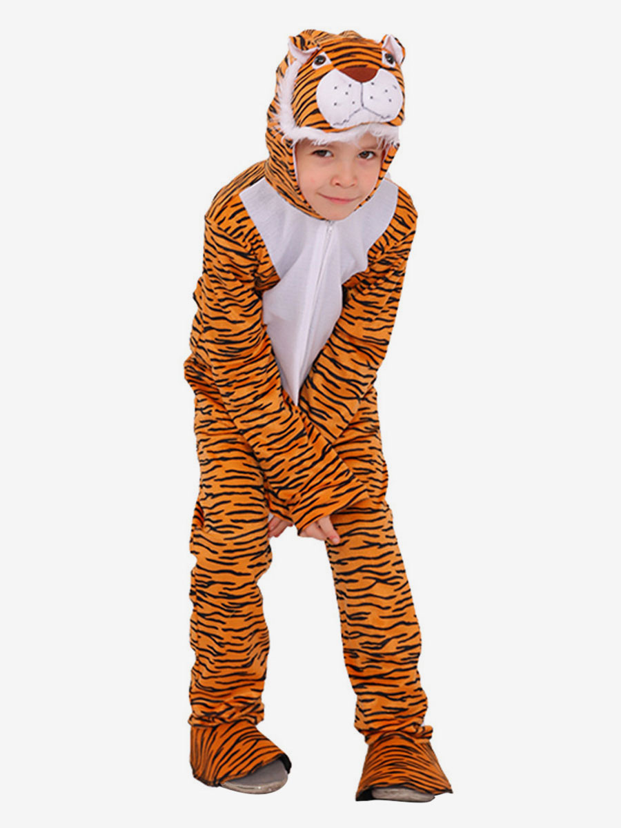 bofetada Cabeza Vacunar Pijama Kigurumi Onesie para niños Disfraz de pijama de tigre naranja de  poliéster - Costumeslive.com