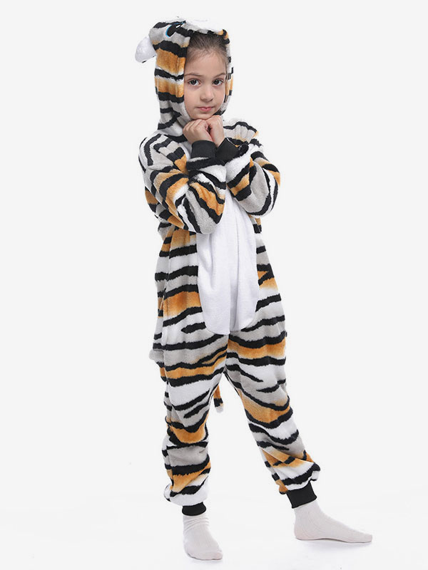 Kigurumi Onesie para niños Disfraz de pijama de tigre de poliéster - Costumeslive.com