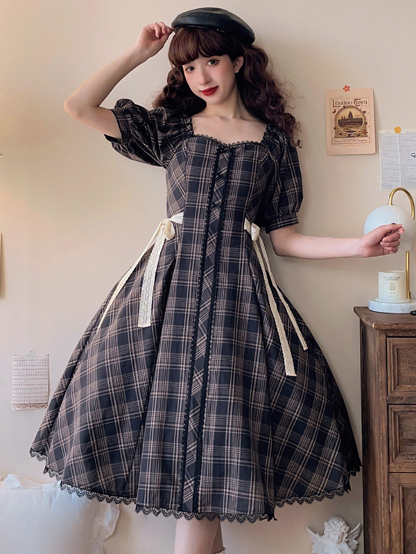 Sweet Lolita Dress Polyester Short Sleeves Academic Dress Lolita Dress -  Milanoo.com