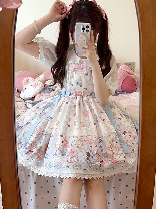 Robe Sweet Lolita en polyester sans manches robe Sweet Jumper Lolita