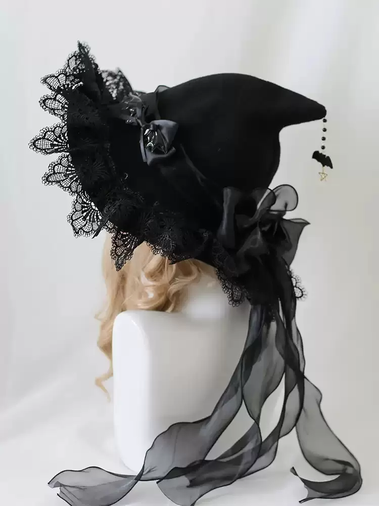 2-Pack Gothic Witch Hat Hair Clips - Lightweight Clip-On Mini Hats For Halloween & Masquerade