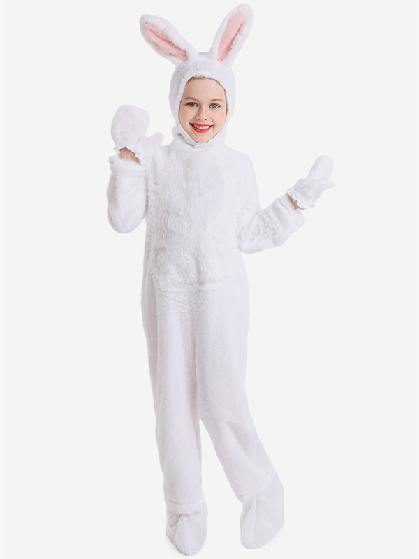 2 Queues De Lapin En Peluche Pour Déguisement – Pompon Blanc – Cosplay, Pâques, Fête Déguisée