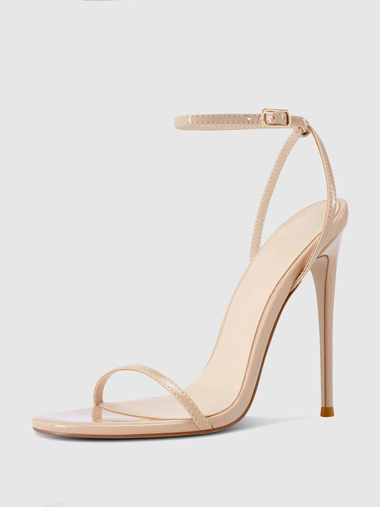 Sandali Donna Con Tacco A Blocco E Punta Aperta - Beige, Modello Scava Fuori, Perfetti Per Matrimoni E Feste Estive (Attenzione Alla Tabella Taglie Asiatica)