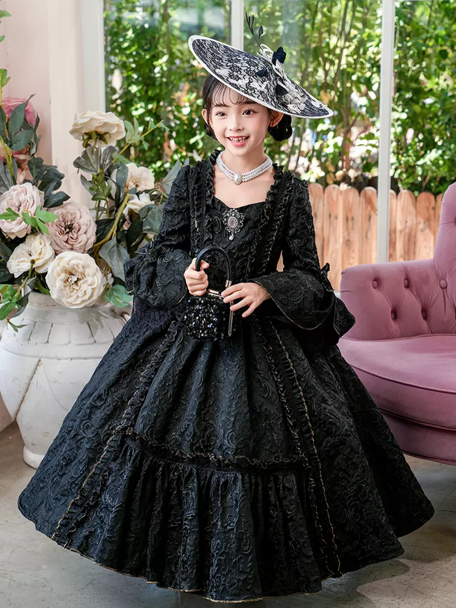18th century black dress Vintage Medieval costume dress Black 18th Century dress Court Gown pri –  Mermaidcosplay main image 1