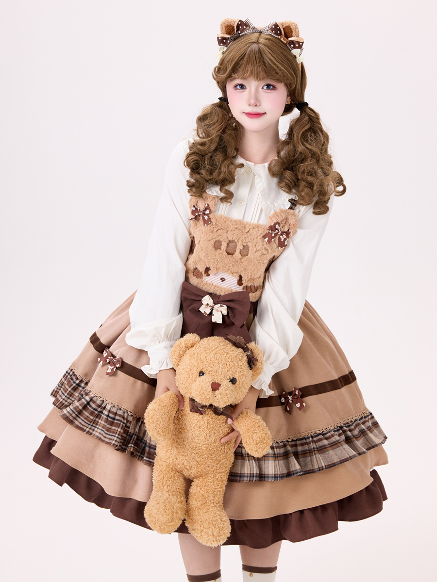 Robe Sweet Lolita en polyester sans manches avec jupe pull Robe Sweet Lolita