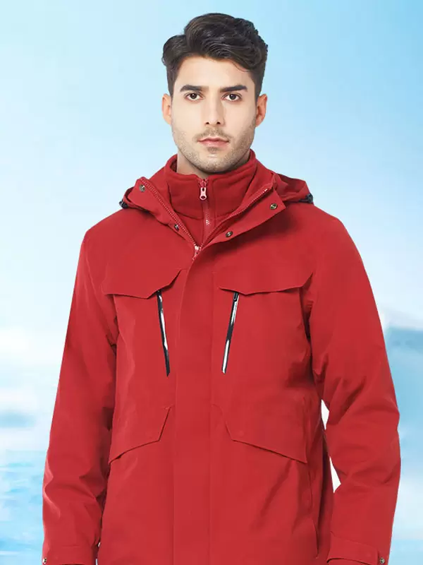 Men's Jackets Chic Color Block Burgandy Cool