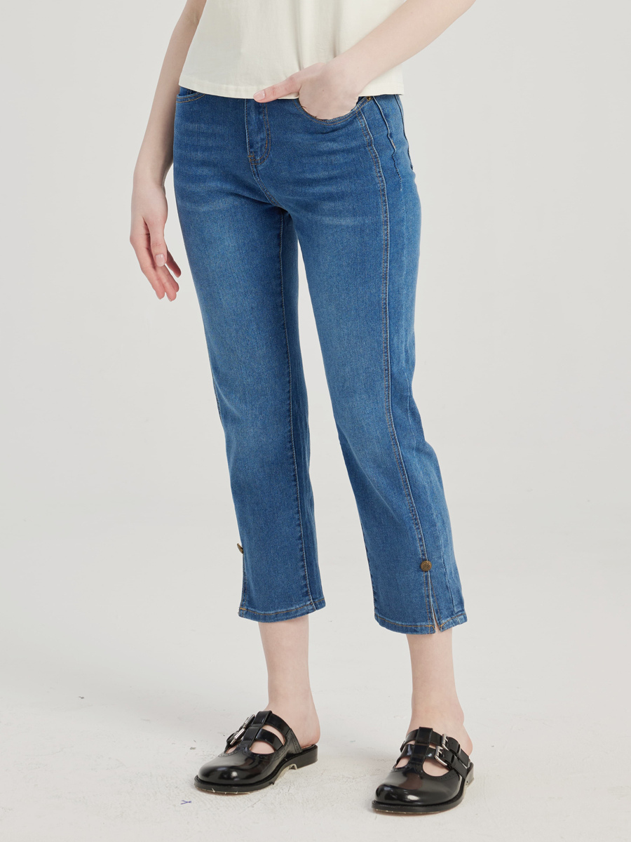 Jean court bleu décontracté pour femme pantalon d&#39;été 2025