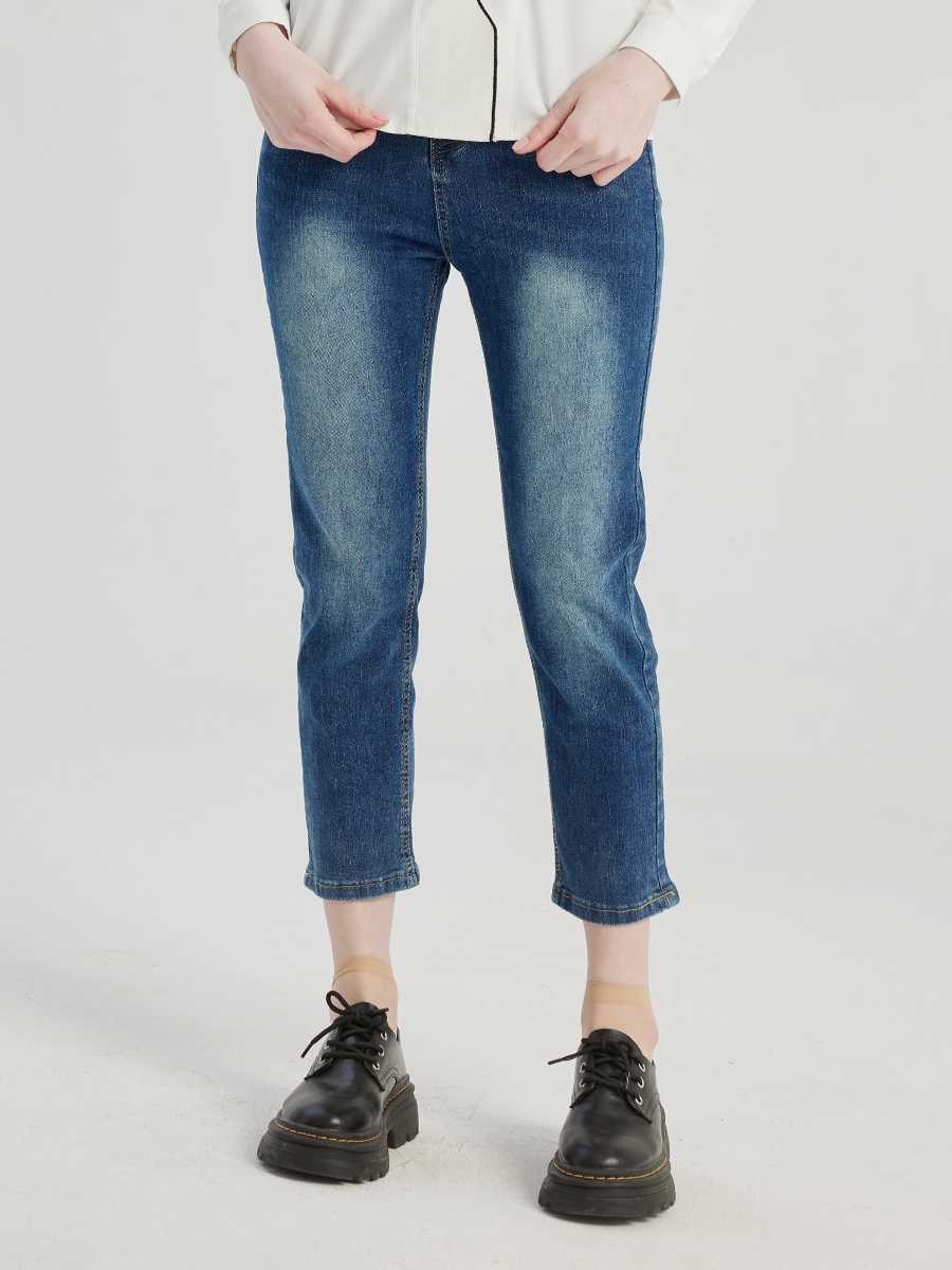 Jean court bleu slim fit pantalon d&#39;été décontracté pour femme 2025