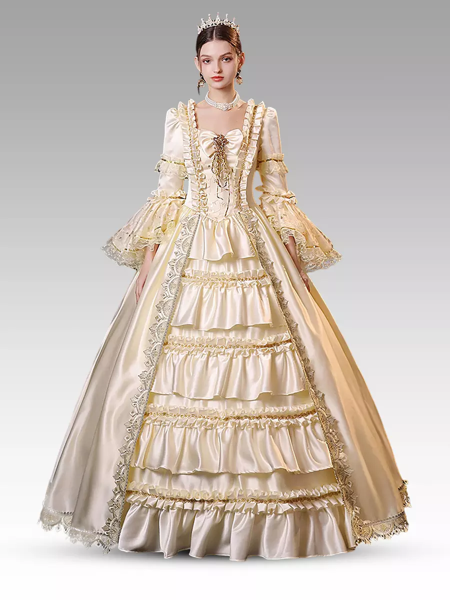 Victorian Vintage Inspired Champagne Retro Tudor Dress Costumes Polyester  Dress Women's Marie Antoinette Costume Retro Masquerade Ball Gown Carnival  Dress - Costumeslive.com