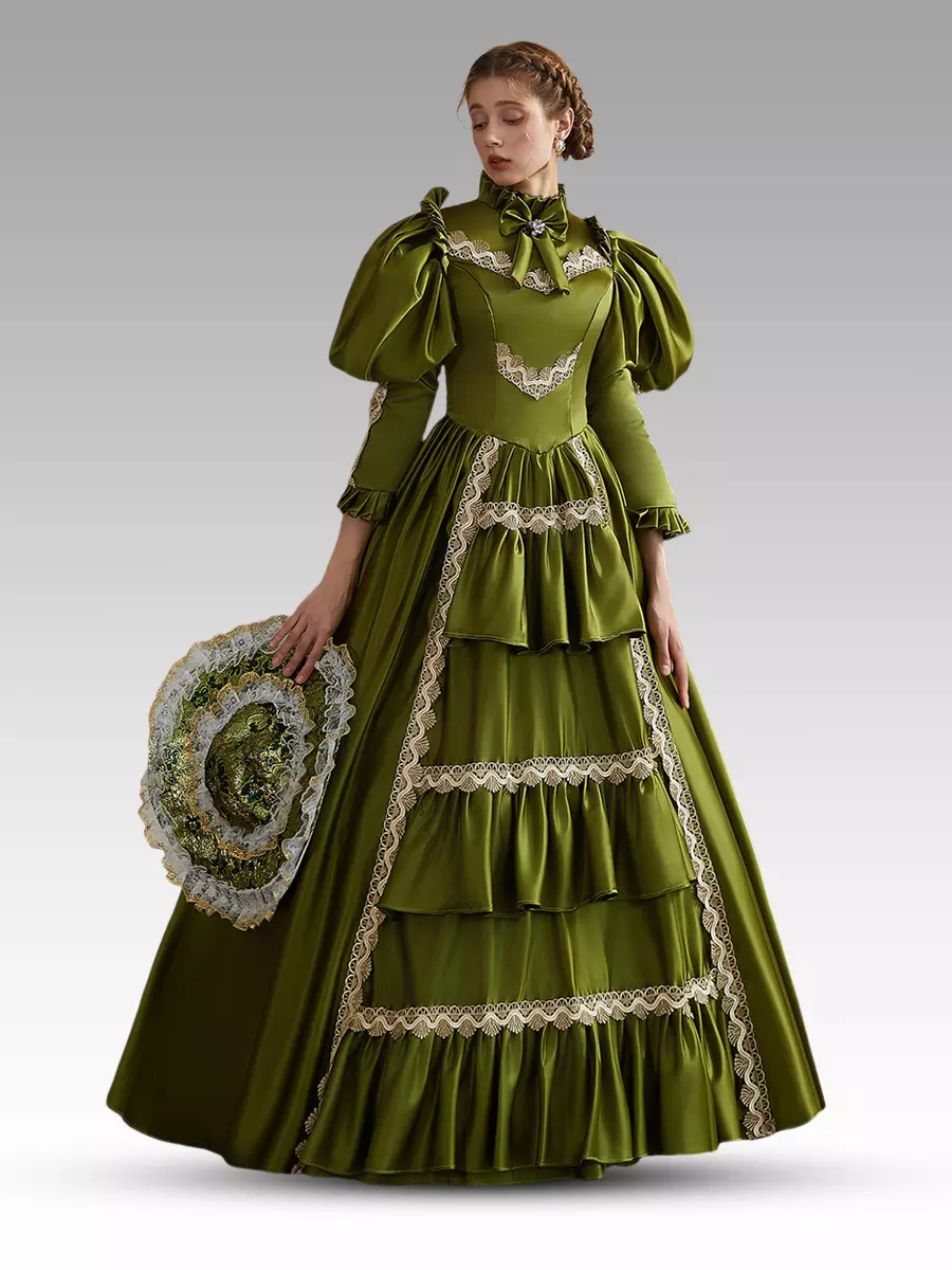 marie antoinette green dress Victorian Vintage Inspired Green Retro Costumes Women's Marie Antoinette  Costume Polyester Dress Renaissance Retro Clothing Carnival Dress