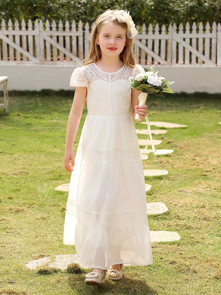 white christmas dresses Black Lace Red Ruffle Tulle Cute Kids Flower Girl Dress – luladress main image 0