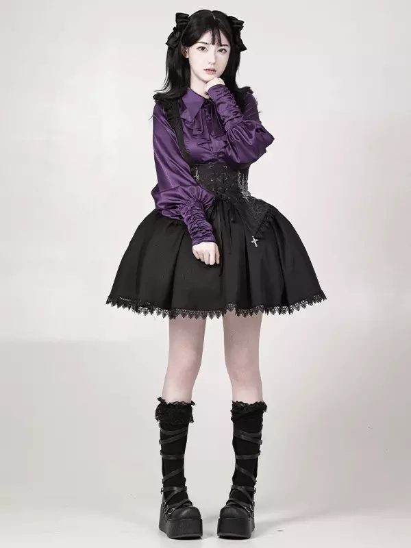 chinese dress ladies Black Ripped Cut Out Lace Jumper Dress main image 0