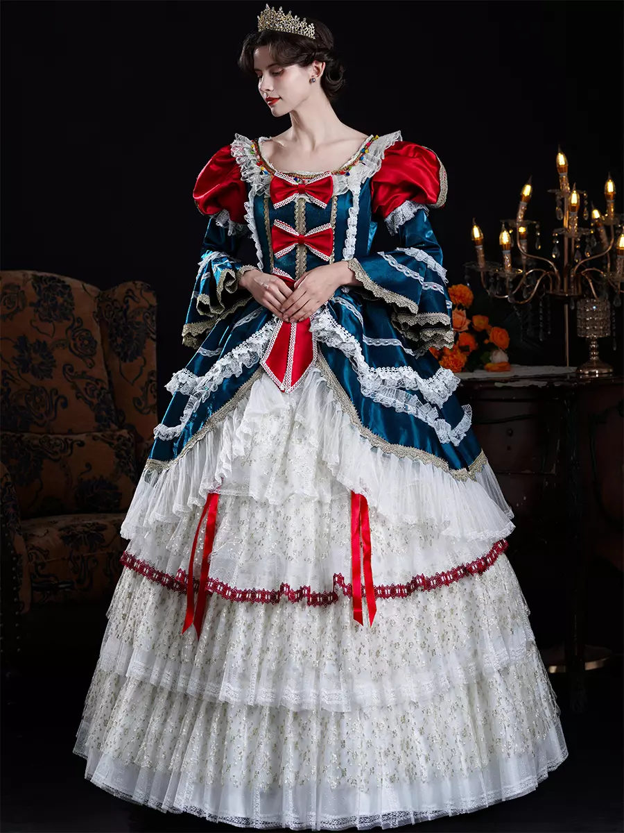 マリー・アントワネット ロココ調 18世紀 貴族風 宮廷 お姫様ドレス ヴィクトリアン フロア丈 ドレス クリスマス パーティー コスチューム 仮面舞踏会 傘 女性用 中世ヨーロッパ マリー・アントワネット ロココ調 18世紀 貴族風 宮廷