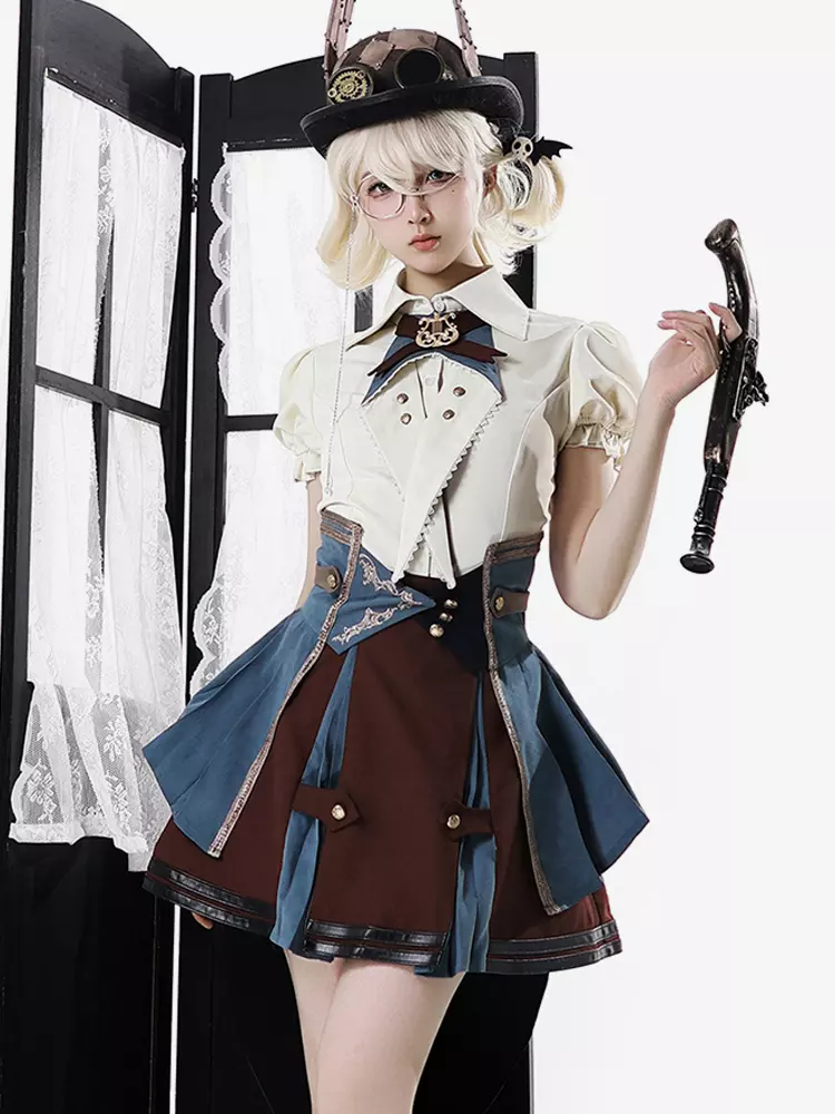 スチームパンク ロリータ ドレス セット ビクトリアン レトロ
