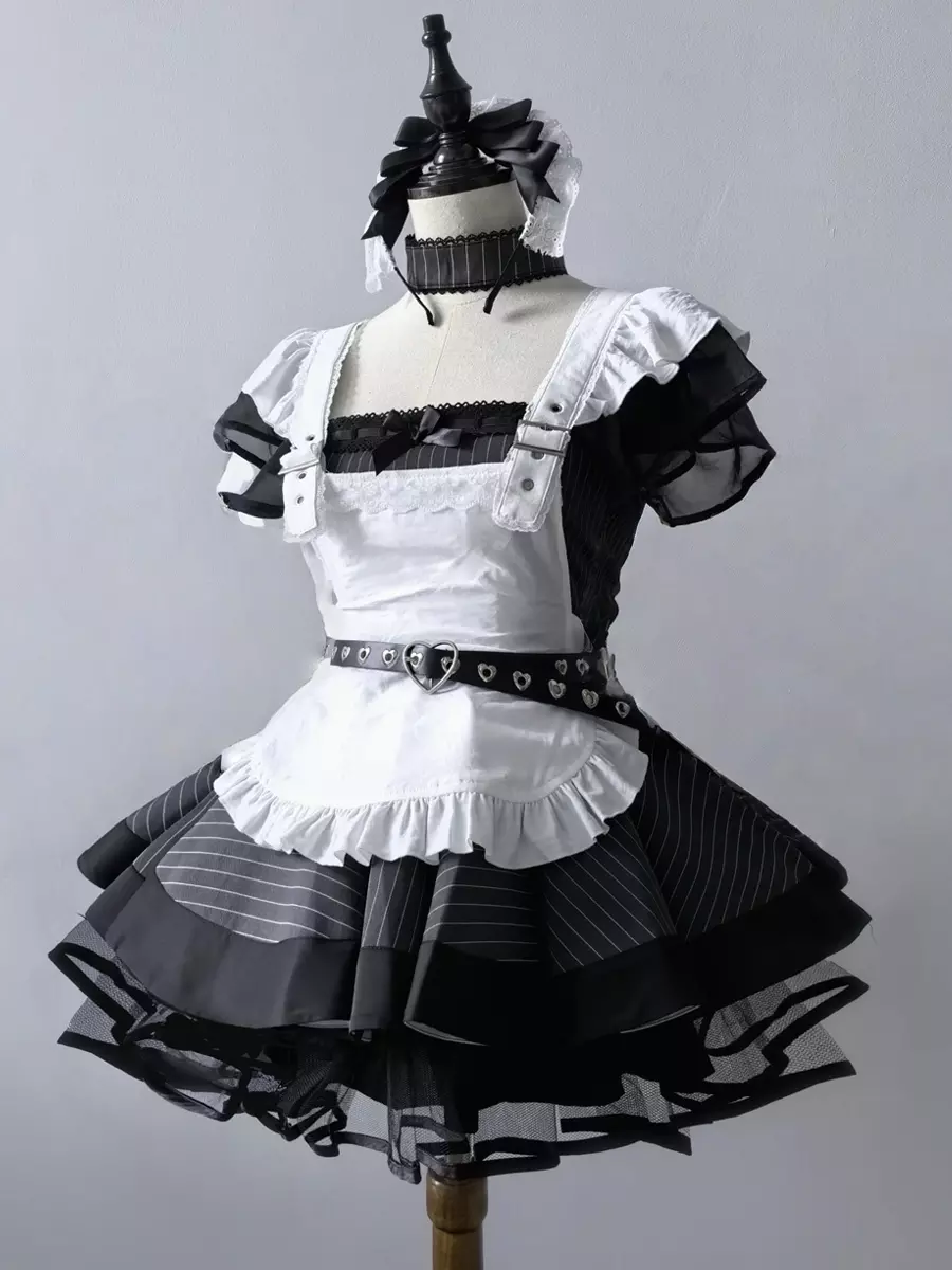Vintage Elegant Maid Dress Japanese Lolita Style Tiered Apron Dress With  Lace Trim Kawaii Gothic Aristocrat Uniform - Lolitashow.com