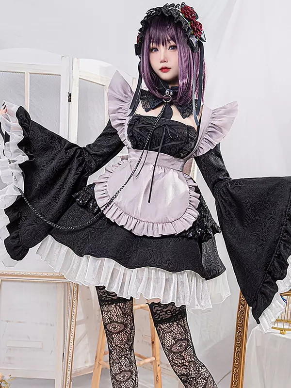 knee length dresses for ladies Lace Bow Maid Dress SE23022 main image 0