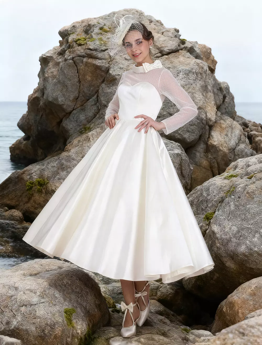 1950's satin wedding dress Vintage 1950's Liquid Satin, Strapless Wedding Dress With Train