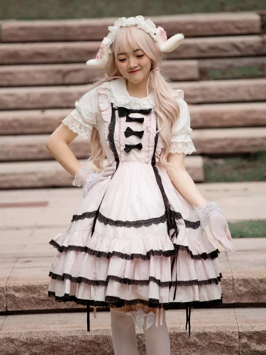Lolitashow Exclusive JSK Classic Lolita Dress Cotton Blend Sleeveless Sweet Lolita Dress - Lolitashow.com Lolitashow Exclusive JSK Classic Lolita Dress Cotton Blend Sleeveless Sweet Lolita Dress - Lolitashow.com