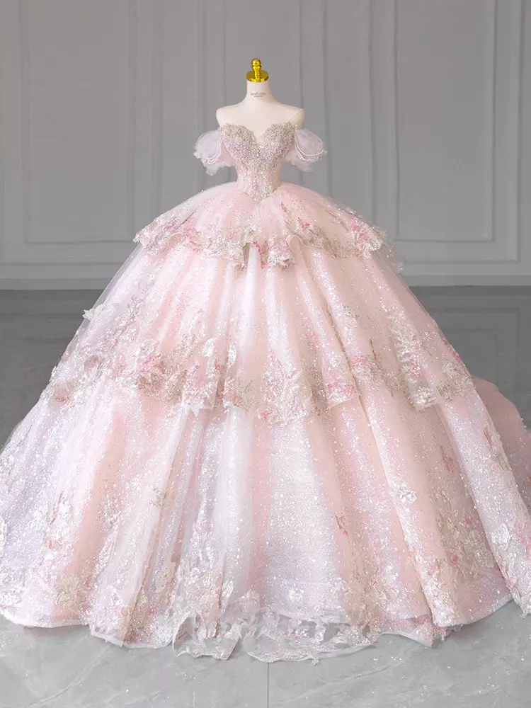 green emerald velvet dress Colorful Tulle A Line 3D Flowers Fairy Wedding Dress, PW419