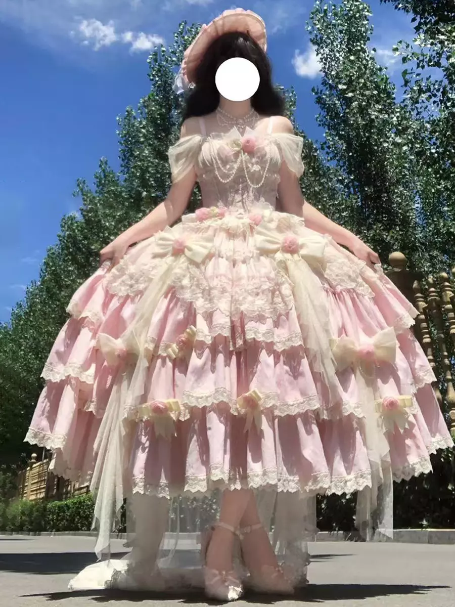 green emerald velvet dress Cute Princess Romantic Neckline Elegant Pink Fairy Dress – MJcostume