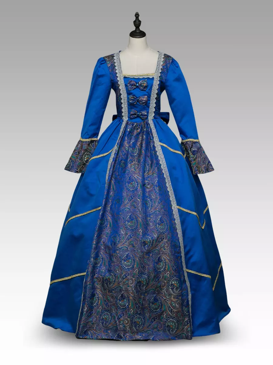 blue rococo dress Royal Marie Antoinette Style Rococo Dress