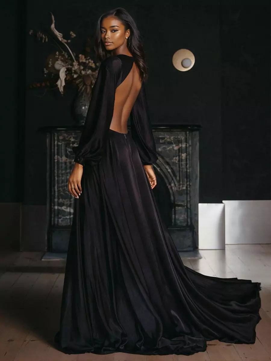 Robe Noir Dos Nu Manche Longue Robe Noir Dos Nu Manche Longue Nakd