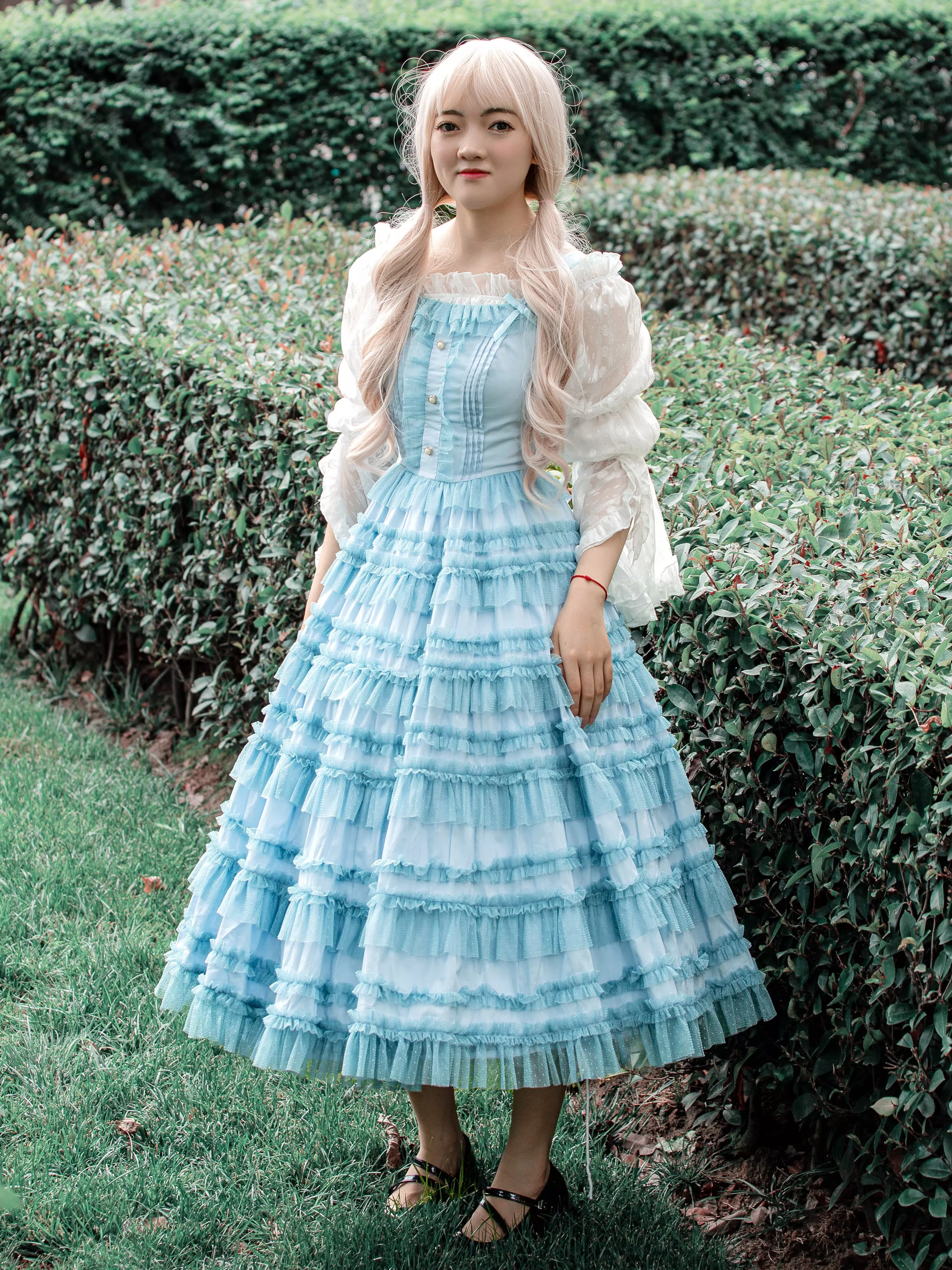 Fairy Lolita Dresses Lolitashow Exclusive Classic Lolita Dress Sleeveless  Light Sky Blue Sweet Lolita JSK - Lolitashow.com