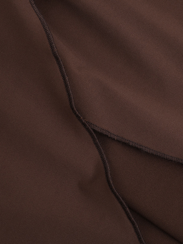 Halter Deep V Neck Maxi Dress For Women - Brown Slinky Ruched Backless Bodycon Gown - Summer Evening Party 2026