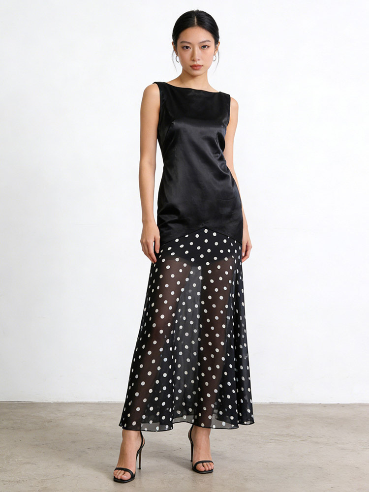 Party Dress Maxi Black Sleeveless Elegant High Rise Semi Formal Summer Dress-image-1086332